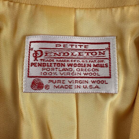 Vintage Pendleton Women’s Blazer And Pencil Skirt 100% Virgin‎ Wool Yellow Sz. 4 - Picture 11 of 16